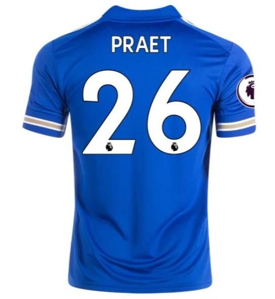 Leicester City Home Kit Soccer Jersey DENNIS PRAET #26 2020/21